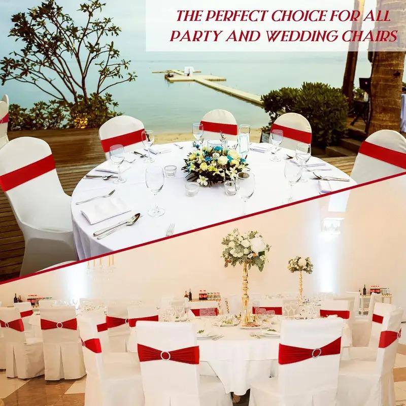 10PC Chair Back Straps Reusable Party Decorations Restaurants Solid Banquets Universal Weddings