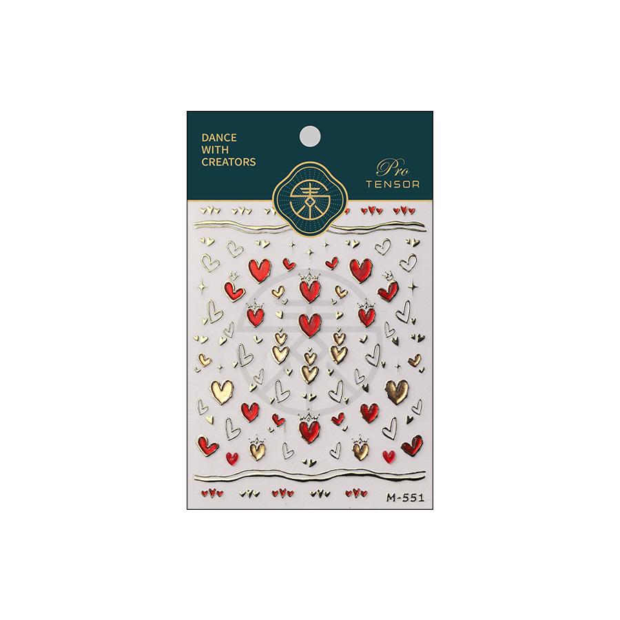 Totem Geometric Symbols Star Moon Nail Art Stickers 5D Gold-embossed Self Adhesive Nails Sticker Luxury Red Gemstone Nail Decals