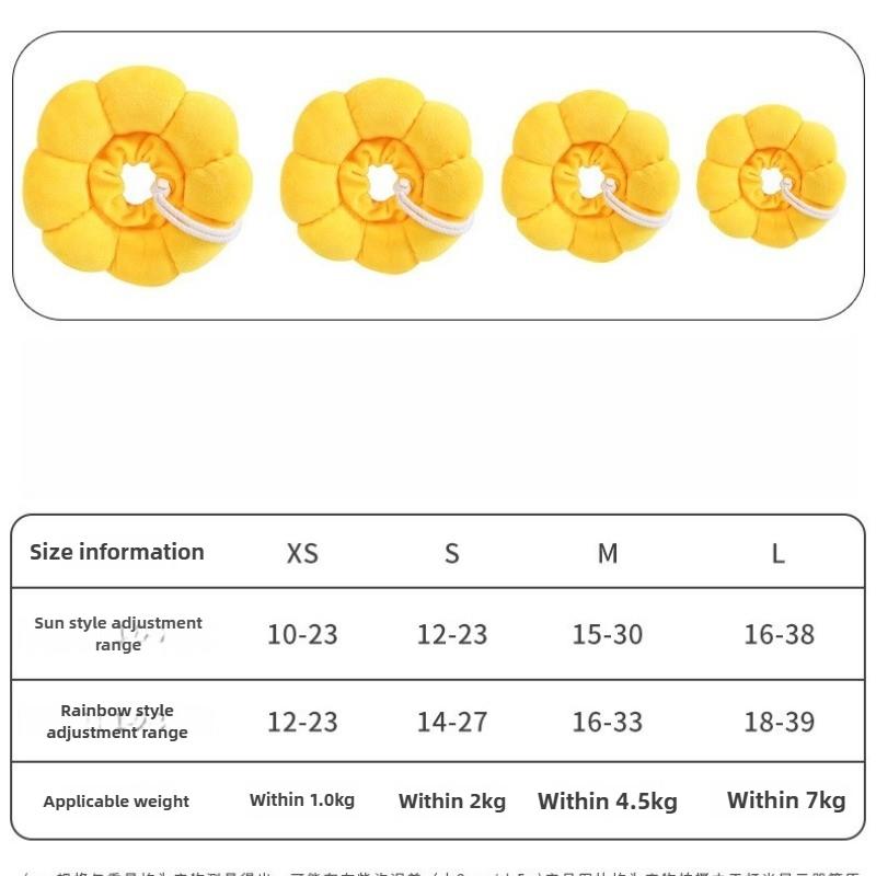 Collare Elisabettiano per Animali Gatto Postoperatorio Morbido a Forma di Girasole Cotone Collare per Animali Gatto Cucciolo Anello per il Collo Animale Sterilizzato Morbido Copricapo