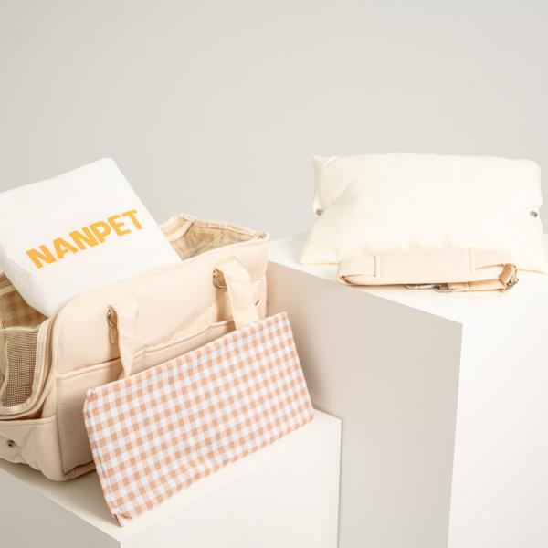 Nanpet Dog Carry-on Sling Bag Walking Carrying Bag + Cushion + Cross Strap Set, Korean Pet Shampoo