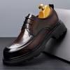 Men's Height Increasing Full Grain Leather Derby Shoes - Breathable, Thick Sole, Business Casual British Style