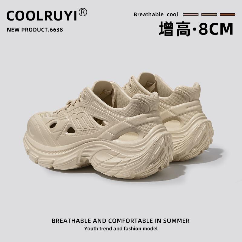 

Spring and summer new outer wear eva sandals women s fashion trendy cool breathable non-slip non-smelly feet heightening 5cm women s shoes slippers 41 хаки