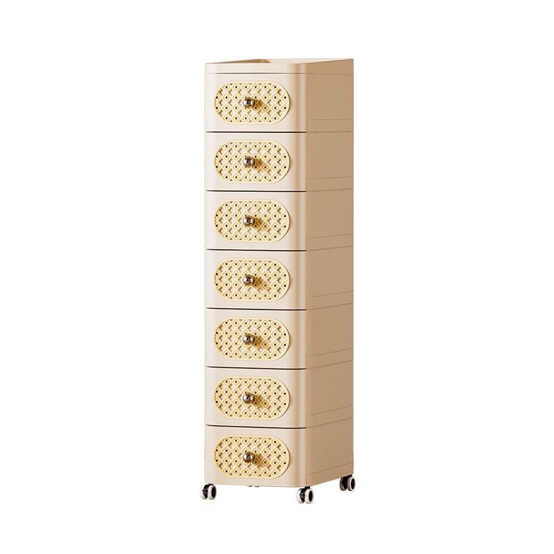 Nordic Style Movable Storage Cabinet with Drawers for Living Room or Bedroom