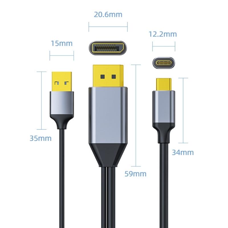 USB C To  Cable Type C Male To  Male 4K 60Hz Adapter Converters Converters For Laptop Monitor