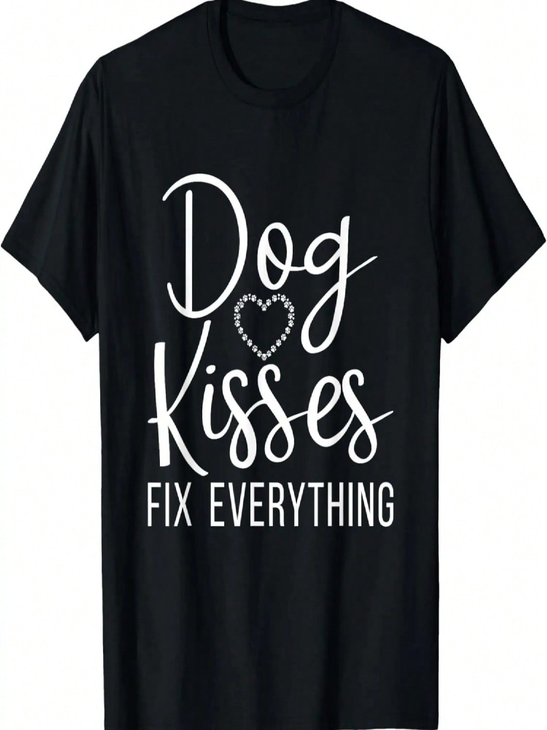Dog Kisses Fix Everything Puppy Dog Lover T-Shirt S разноцветный