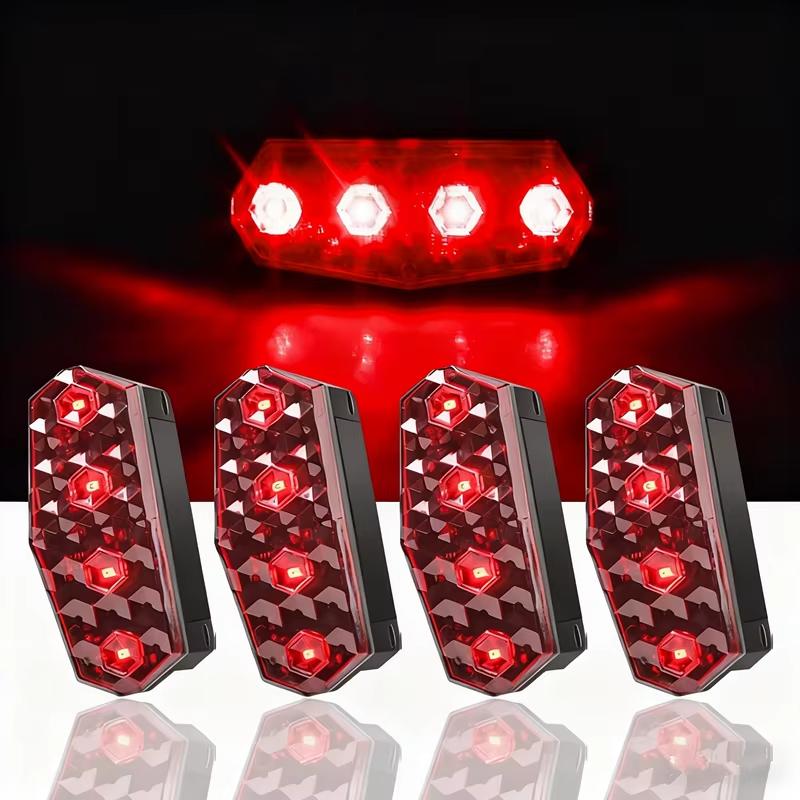 

4PCS Solar Car Warning Lights Truck Automatic Sensor Emergency Beacon Light Anti-collision Induction Strobe Marker Side Light червоний
