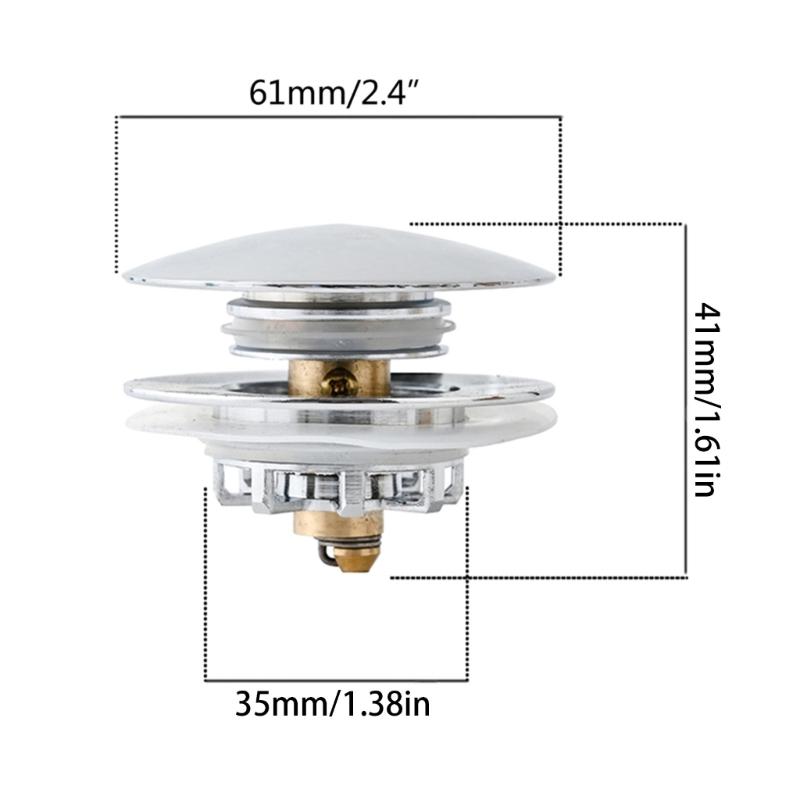 Reliable Metal Bathtub Drain Plug Press-to-Seal Mechanism Bathtub Drain Stopper Odor & Blockage Protections Double Alloy