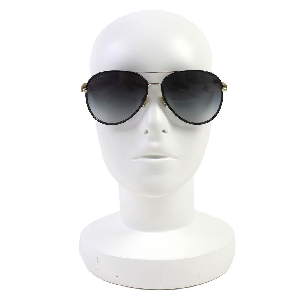 Excellent CHANEL Other Accessories Pilot Shape Sunglasses Logo rhinestones4284-B Used