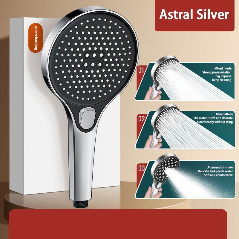 High Pressure Shower Head 13cm Panel 3 Modes Water Saving Spray Nozzle Shower Bathroom Accessories