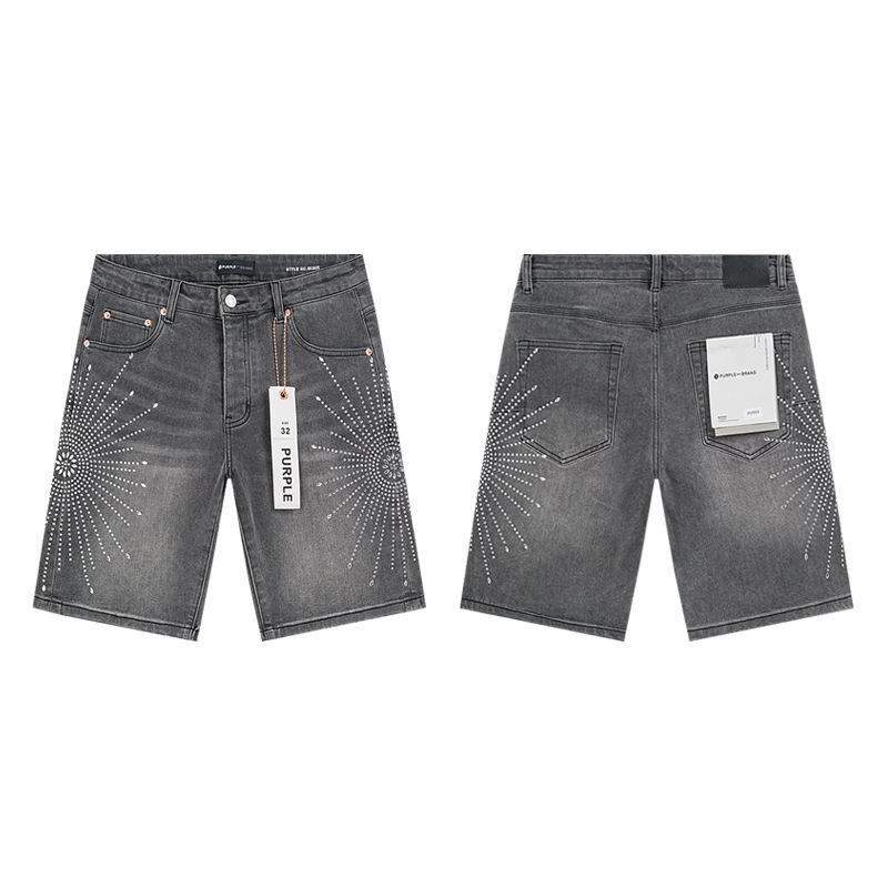 Cross-border Trendy Brand PURPLE BRAND JEANS European and American High Street Loose and Versatile Jeans Shorts Men's and Women's Tide