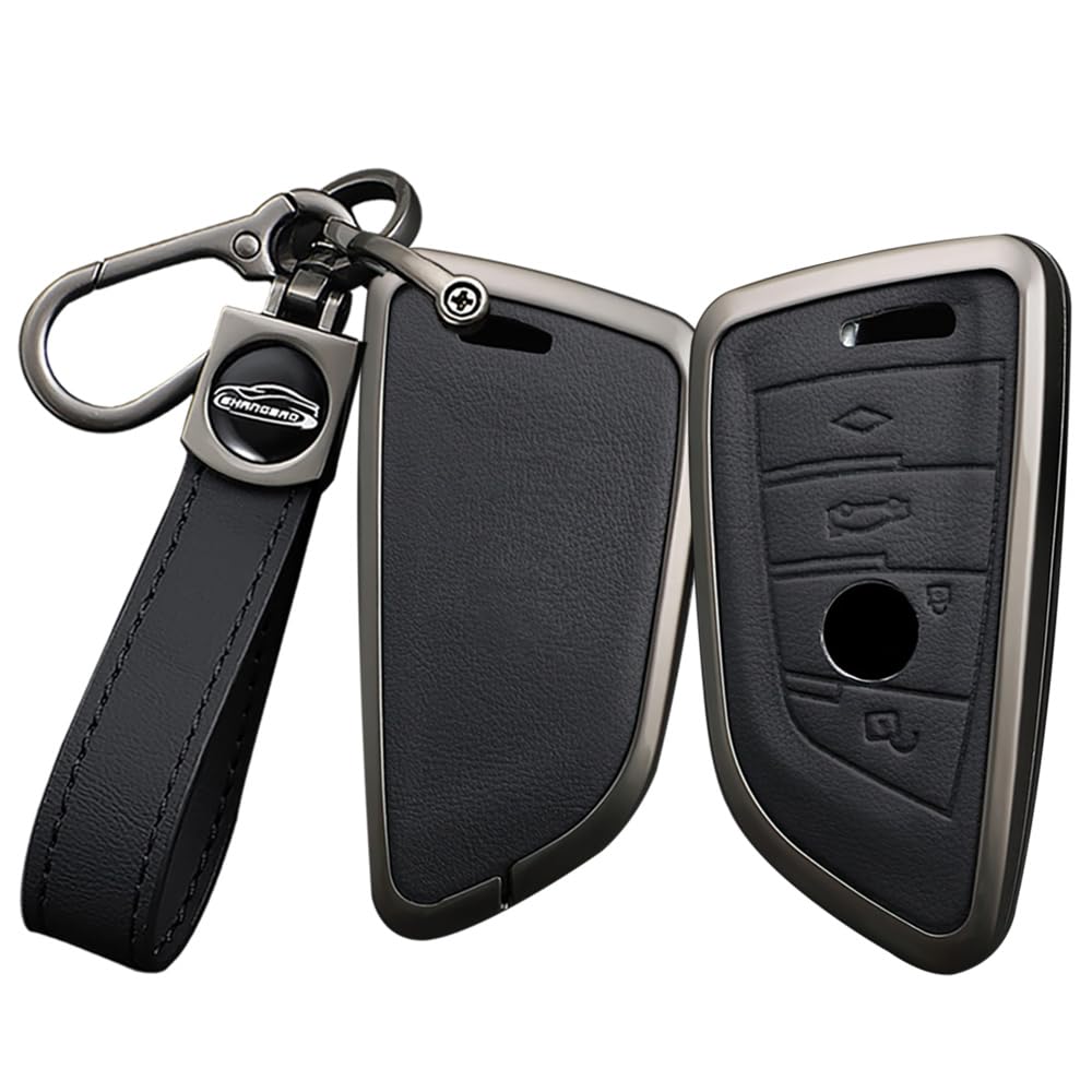 BMW Exclusive Smart Key Case Key Holder Alloy + Leather M чёрный