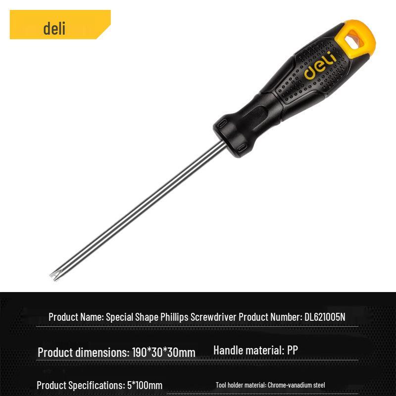 Deli Tools Multi-Shape Magnetic Screwdriver Set: Triangle, Y, U, Phillips, and Socket Types.