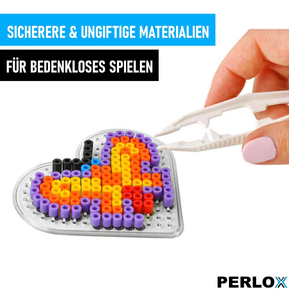 Set de șabloane PERLOX pentru mărgele termoadezive XXL, 10 culori, pentru plăci perforate