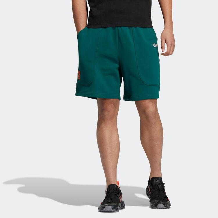 Adidas Originals Trefoil Solid Logo Loose Casual Shorts Men Bottoms Forest-Green HR6448