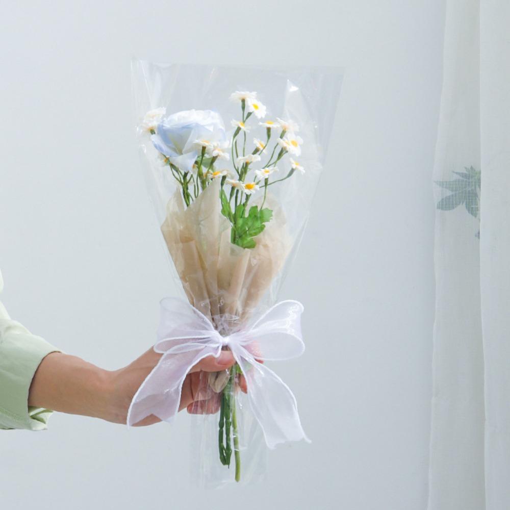 50Pcs Transparent Flower Wrapping Bag Waterproof Floral Wrappers  Wedding Party Decoration