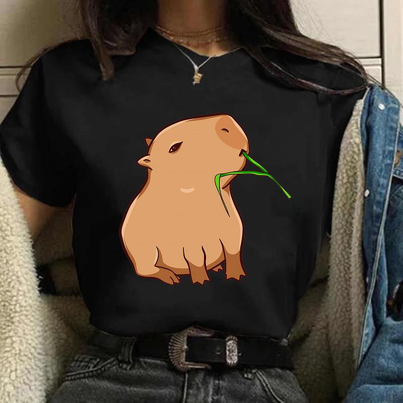 Funny 90s Capybara Tshirt Unisex Tshirt Capibara Cartoons Clothes Girl Capybaras T Shirt Female Casual Top Clothes