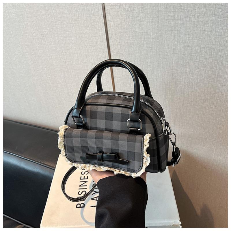 Premium Bag Women's Summer New Fashion Plaid Messenger Bag Premium Bowling Bag