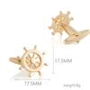 High End Electroplated Silver Helmsman Anchor Metal Cufflinks Men's French