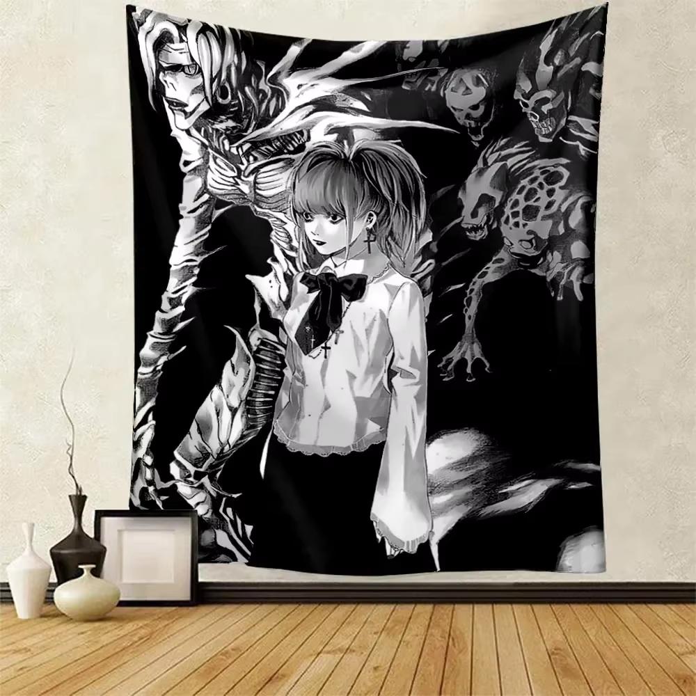 Dark Horror Anime Tapestry Manga Inspired Creepy Wall Hanging Gothic Polyester Fabric Bedroom Dorm Decor