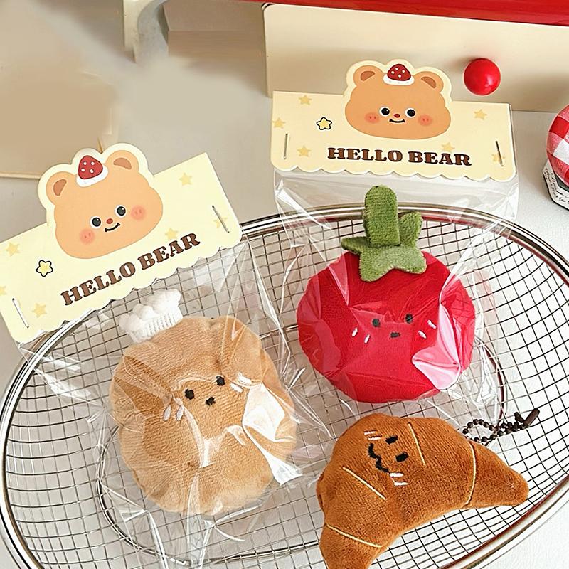 1Pc Kawaii Croissant Pendant Bread Doll Stuffed Keyrings Cute Tomatoes Plush Food Keychain For Bag Decoration Diy Accessories