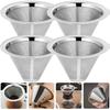 3/1PCS Stainless Steel Coffee Funnel Filters Reusable Conical Coffee Tea Filters Double Layer Coffee Tools Kitchen Accessories