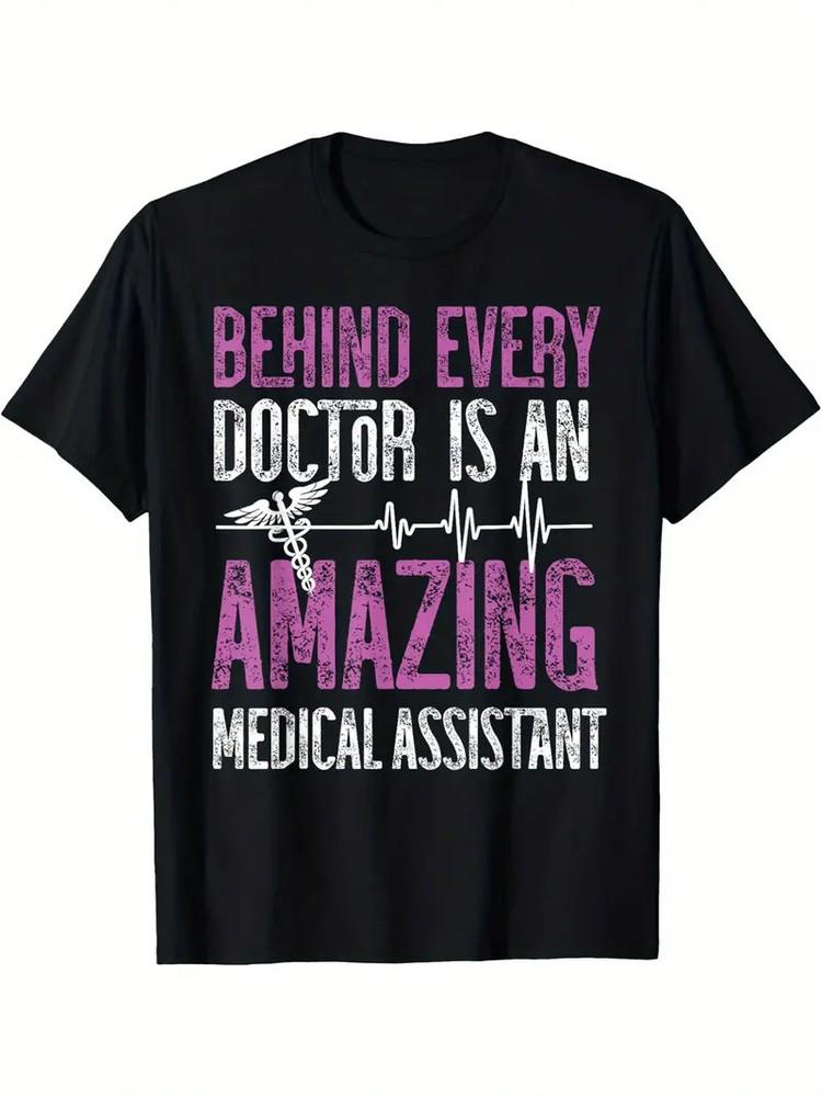 

Medical Assistant and Doctor Support Knit Cotton T-Shirt - Regular Fit Adult Crew M