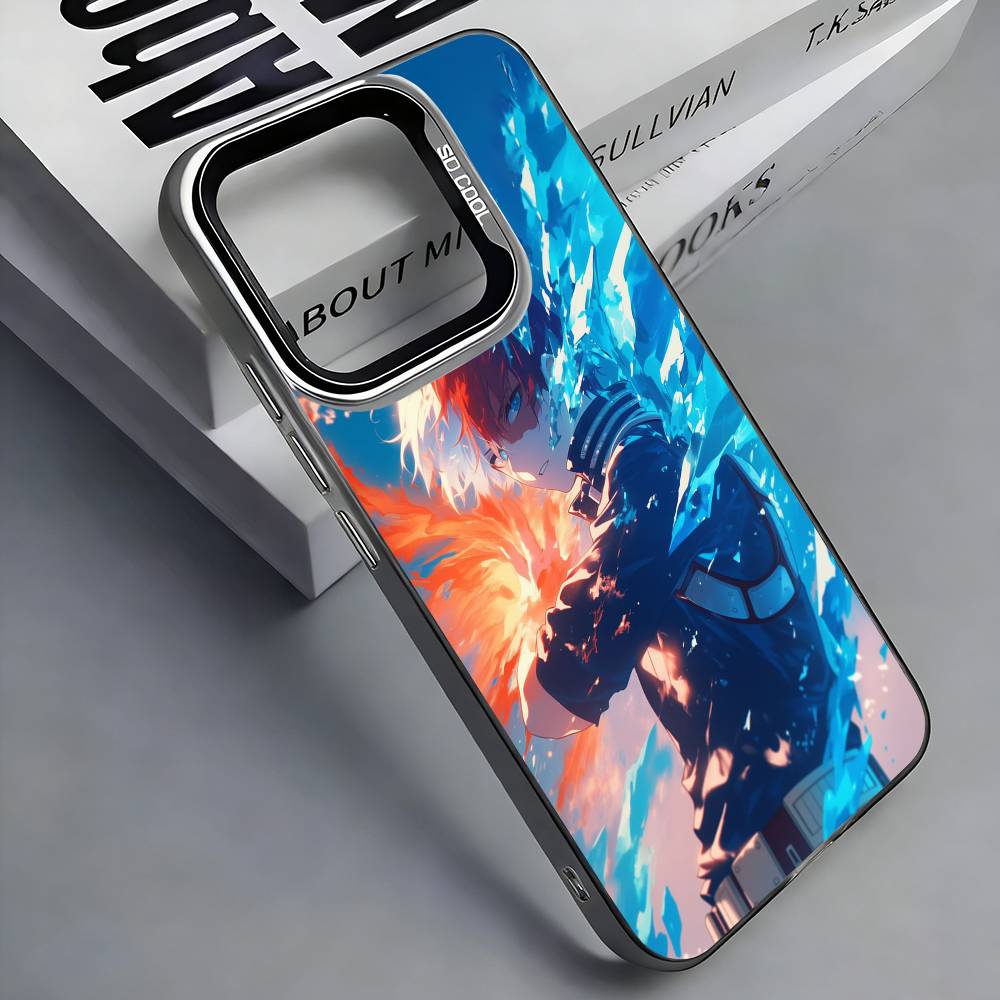 S-Shoto T-Todoroki M-MHA Colorful Silver Back Phone Case For IPhone 17 16 15 14 13 12 11 Plus Pro Max Plus