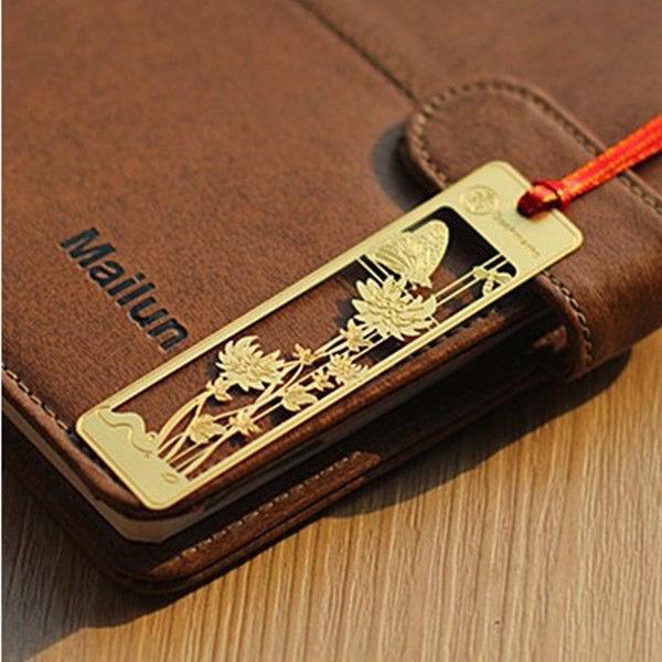 

Металлическая закладка в китайском стиле - изысканная, милая, простая полая закладка для книг chrysanthemum