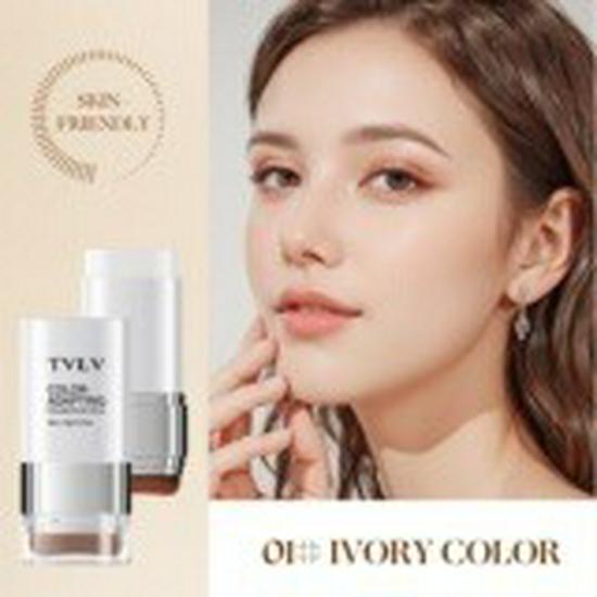 TVLV 2-in-1 Color-Changing Foundation Stick: Moisturizing, Non-Caking, Lightweight, Double-Ended Application 15g