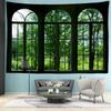 Bogenfenster Wald Wandteppich Wandbehang Imitiertes Fenster Kunststil Moderne Schlichtheit Wohnzimmer Schlafzimmer Heimdekoration
