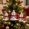Unique Christmas Tree Hanging Decor 26 Letter Ornaments, 2D Flat Snowman Decoration, Acrylic A-Z Holiday Ornaments for Neighbors Co-workers