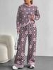 Striped European and American Autumn Casual Geometric Figure Long-sleeved Suit Women's Hooded Sweater Trousers Two-piece Set