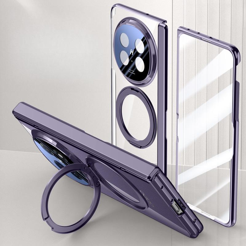 

Применимо к чехлу для мобильного телефона Oppofindn5, пленка, интегрированная вращающаяся подставка, магнитная присоска N5, объектив, полностью закрывающий гальваническое покрытие, противоударный, бизнес OPPO Find N5