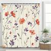 Watercolor Leaf Shower Curtain For Bathroom Vines Plant Flower Nordic Minimalist Polyester Curtain For Home Decorative Curtain