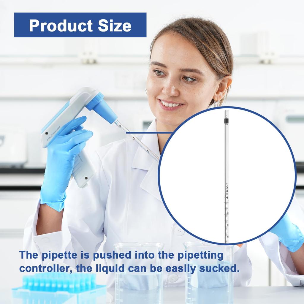 ONiLAB Pipet Pompaları,Bilimsel Pipet Pompası 2ml, Mavi, Tek Kullanımlık Plastik ve Cam Pipetler için