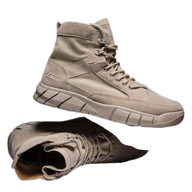 Summer cowhide Martin boots men's British style Korean version versatile high-top short boots men's desert boots tooling shoes outdoor