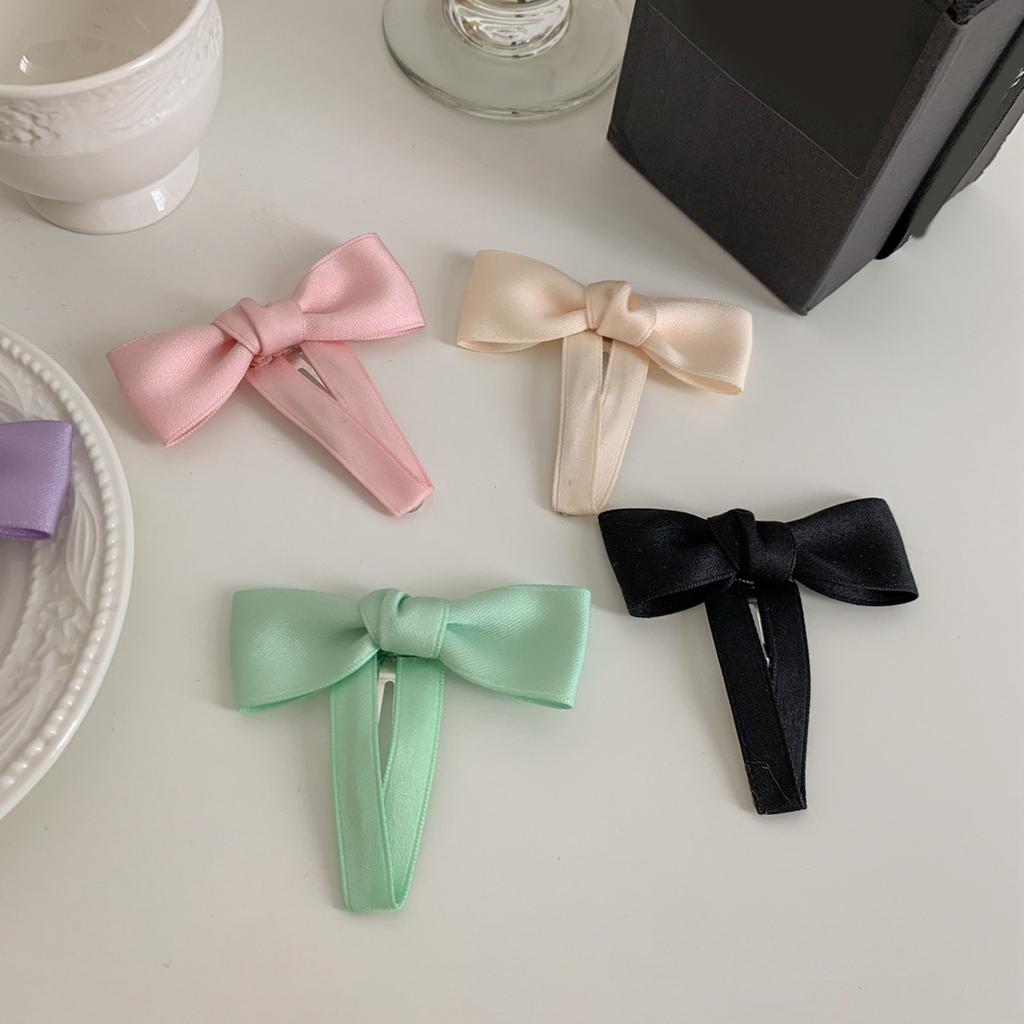 Delicate Bow Elegant Y2K Style Side Clip Bow Hair Clip Sweet Girls Fairy Bow Style 3D Bowknot Balletcore