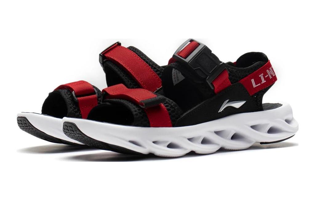 Li Ning ARC 1.0 Cushioning Children's Sandals Black Red Teenagers YKUS004-3