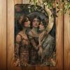 Enchanting Moon Goddess Iron Wall Art, Vintage Home Decor for Living Room Bedroom Halloween Gift