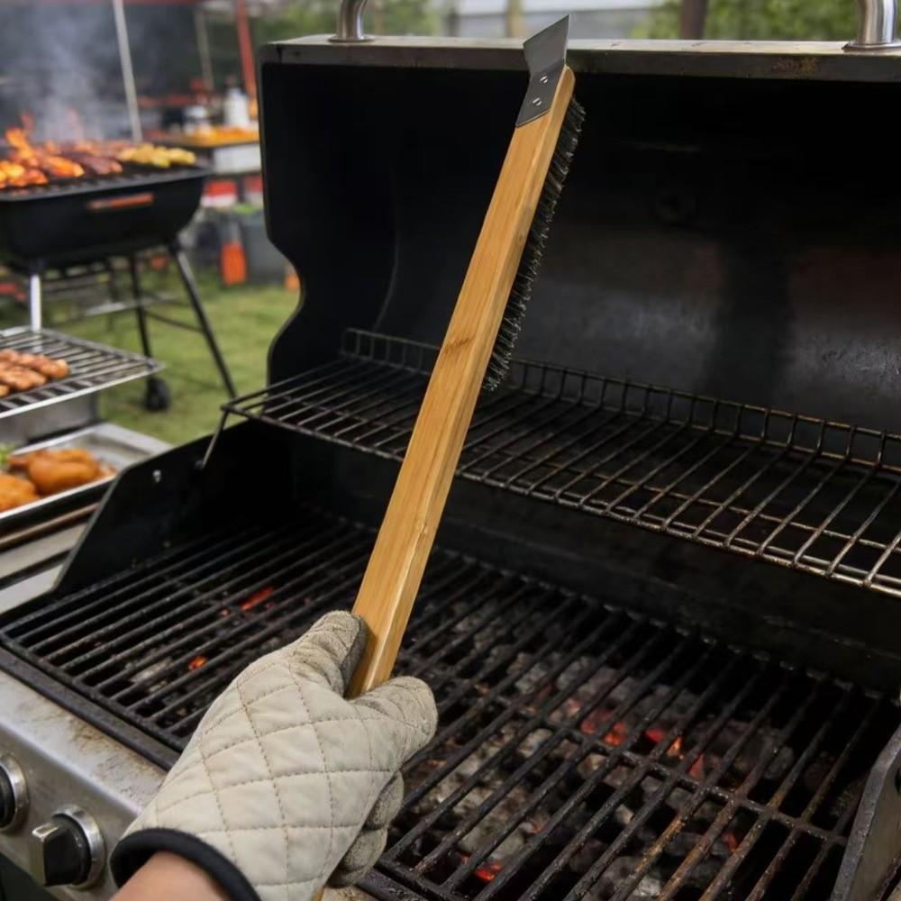 Grill Scraper Grill Cleaning Brush Copper Bristle Oven Cleaner Brush Wire Brush  Grill Maintenance