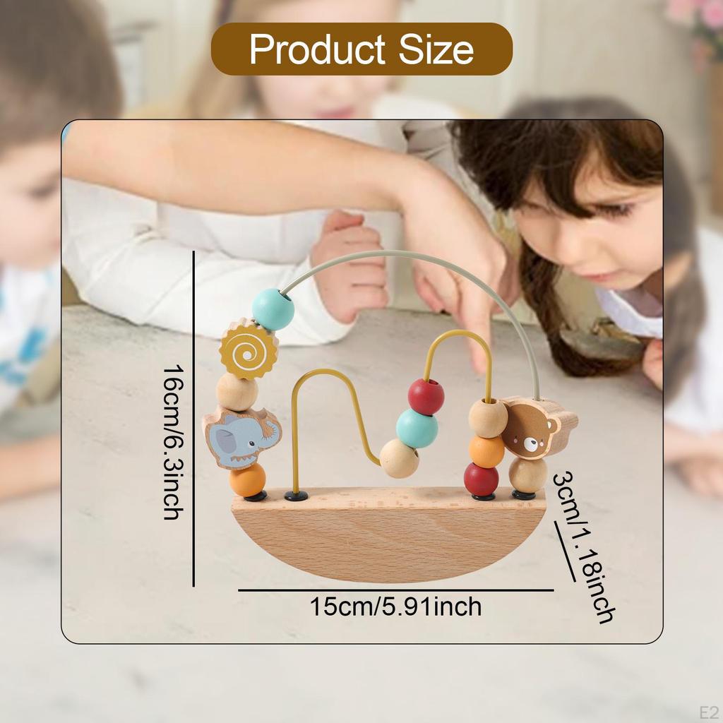 Bead Maze Toy Wooden Color Recognition for Kids 1-3 Years Hand Eye Coordination Ideal Gifts