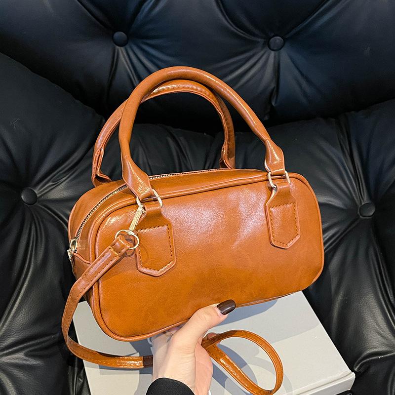 Retro Pendling Stor Kapasitet Skulderveske Høst og Vinter Ny Boston Håndveske Koreansk Crossbody-veske