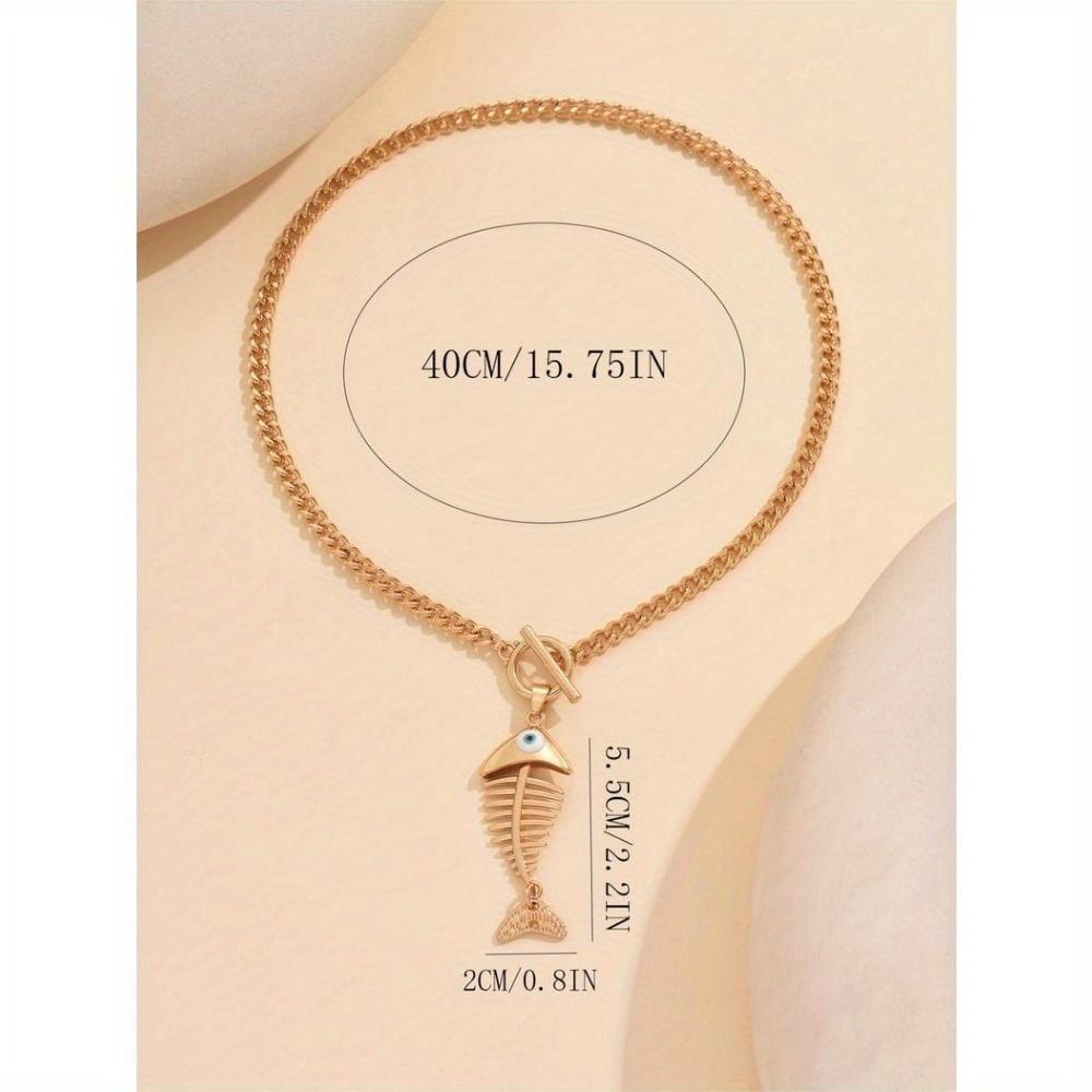 Bohemian Fishbone Pendant Necklace, Gold Collarbone Chain, Exquisite Fishbone Design, A Versatile Layered Jewelry Suitable for Casual and Formal Wear.