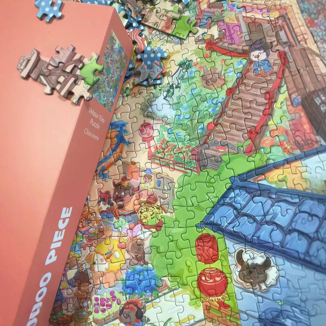 

Бархатный заказной синий пазл «Нэчжа» из 1000 деталей для взрослых