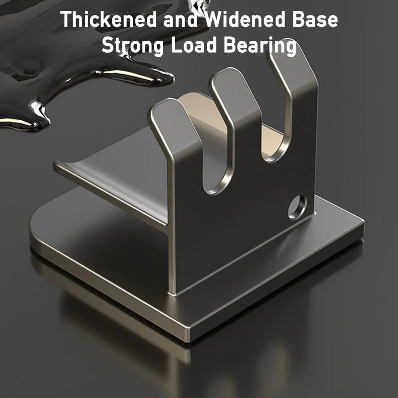 Aluminum Toothbrush Holder Wall Mounted No Drill Sticky Organizer Rack Bathroom Punch Free Electric Tooth Brush Holder with Cup