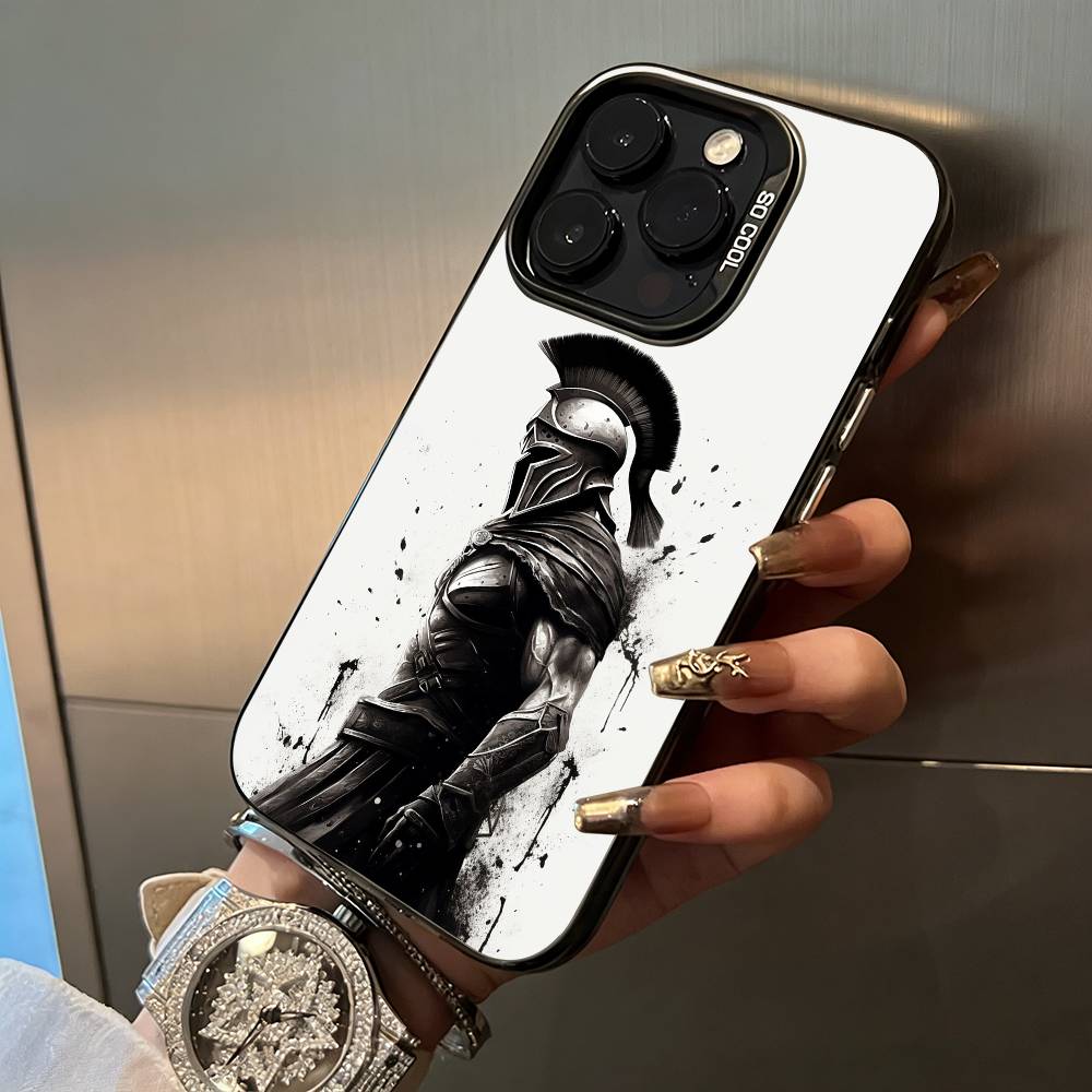 

Cool S-Spartan Phone Case For iPhone 17,16,15,14,13,12,11 Plus Pro Max Colored Silver Phone Case iPhone16E