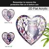 2D Flaches Herz Acryl Eule Fensterdeko, Buntglas-Effekt Hängendes Ornament für Zuhause, Schlafzimmer, Küche, Niedliches Geschenk für Freunde & Familie