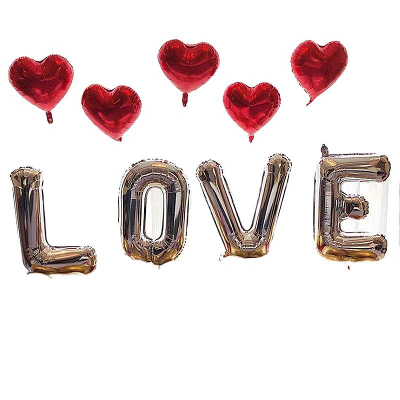 Honeymoon Room Wedding Scene Decor Set: Love Letter Balloons & Transparent Boxes