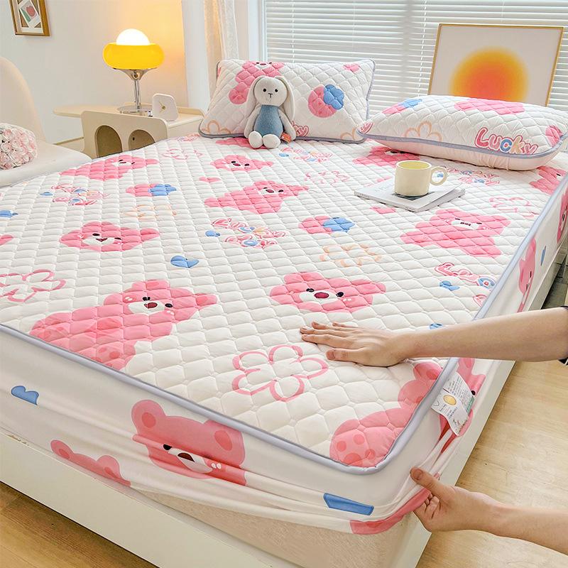 Class A Antibacterial Padded Mattress Three-piece Set, Thickened Washed Cotton Mattress Cover Mattress Plus Cotton Simmons Non-slip Protective Cover