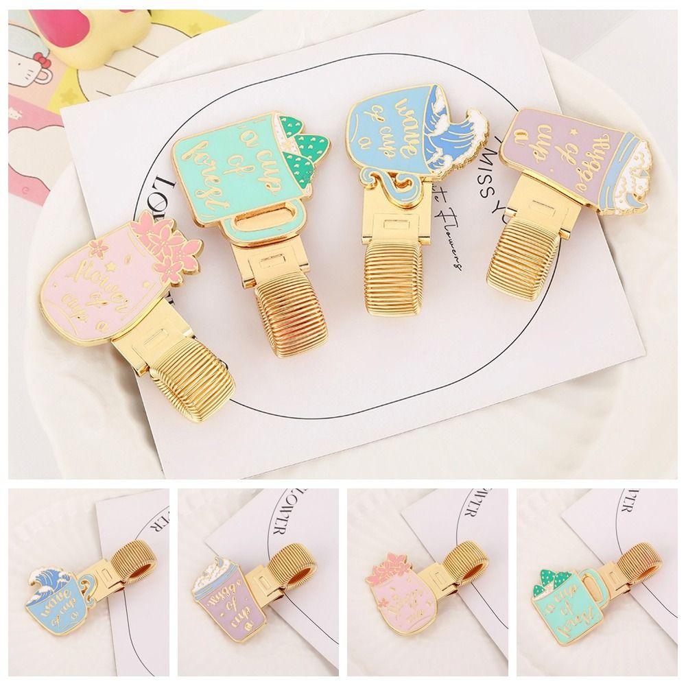 Cartoon Pen Clip Metal Paper Fix Clips Portable Metal Pen Holder School